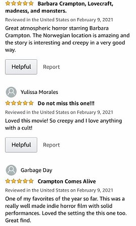 Screenshot: Amazon reviews of Sacrifice, five stars