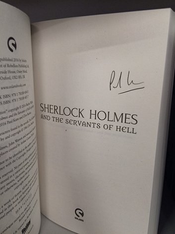 Signed copy of Sherlock Holmes and the Servants of Hell by Paul Kane