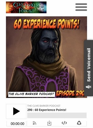 Screenshot: Clive Barker Podcast - featuring Sacrifice