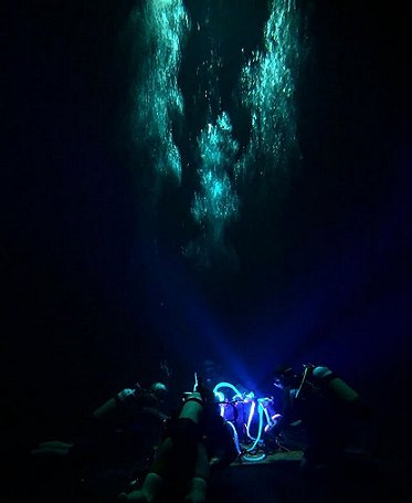 Two divers underwater