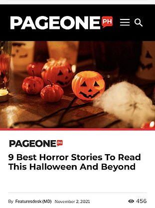 Screenshot: PageOne.com - 9 Best Horror Stories to read this Halloween and beyond