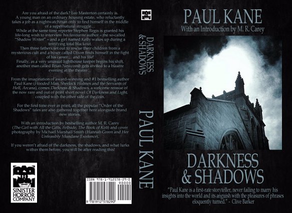 Wraparound book cover: Darkness and Shadows, by Paul Kane