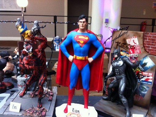 Model display at Event Horizon - Venom, Superman, Batman