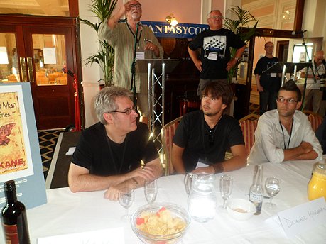 Front row: Paul Kane, Dominic Harman, Ben Baldwin. Back row: Peter Crowther, Ramsey Campbell