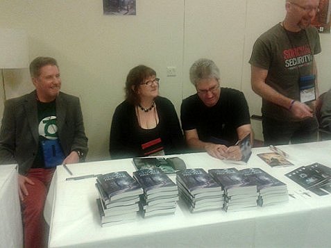 Les Edwards, Nancy Kilpatrick, Paul Kane and Tim Lebbon - Ghosts signing, WFC