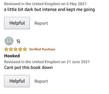 Screenshot: Five star Amazon review for Her Husband's Grave by Paul Kane