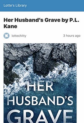 Banner image: Lotte's Library review of Her Husband's Grave by P L Kane