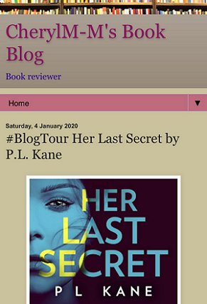 CherylyM-M's Book Blog - image of Her Last Secret by P L Kane