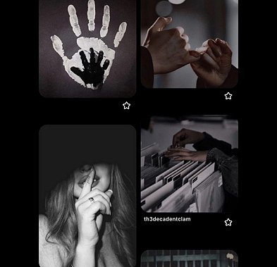 a montage of images - top left a white paint hand outline on a black background, with a darker, smaller hand inside it. Top right - two hands linking little fingers. Bottom left - a woman with long hair holding a finger up to her lips in a shushing gesture. Bottom right - hands rifling through files in a filing cabinet drawer