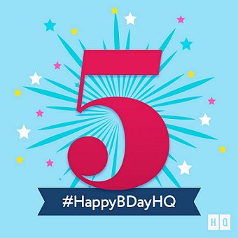 Number 5 - text Happy Birthday HQ
