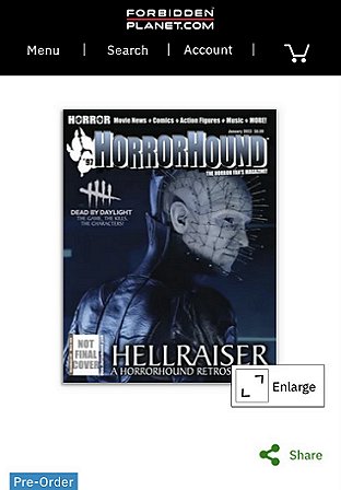 Cover image of HorrorHound magazine's Hellraiser retrospective