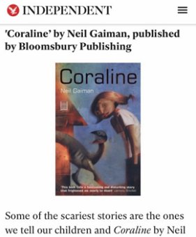 Independent, Coraline by Neil Gaiman
