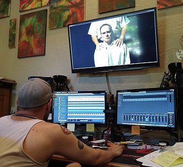 Joe Manco working on edit of The Torturer