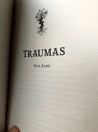 Title page for 'Traumas' in French edition of Maledictions