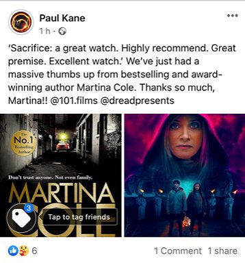Screenshot: Martina Cole recommends Sacrifice the movie
