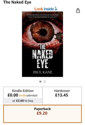 Screenshot: The Naked Eye by Paul Kane on Amazon