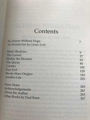 Contents page of The Naked Eye by Paul Kane