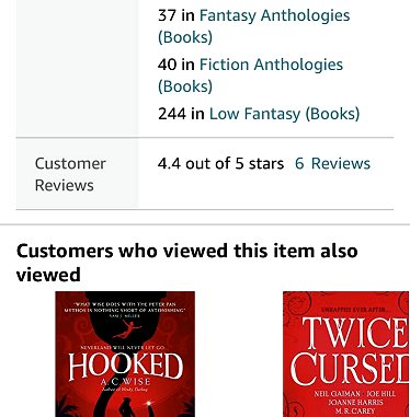 Screenshot of the Amazon chart listing of 37 for The Other Side of Never, edited by Marie O'Regan and Paul Kane