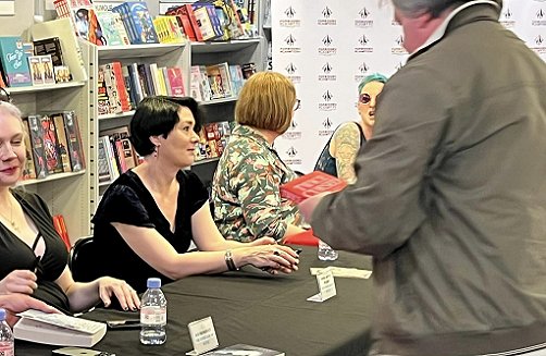 Authors signing at Forbidden Planet. L to R: Alexandra Benedict, Anna Smith Spark, Jen Williams and Laura Mauro