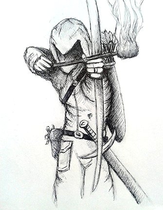 Hooded Man Sketch, by Paul Kane