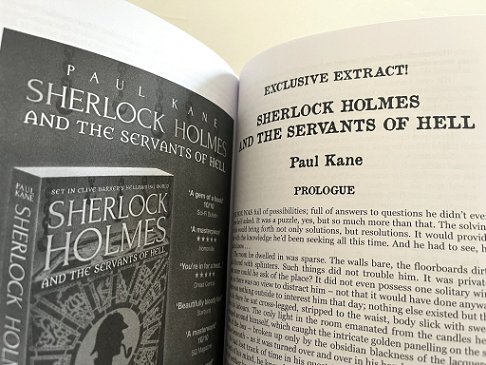 photograph of title page from an extract of Paul Kane's Sherlock Holmes and the Servants of Hell