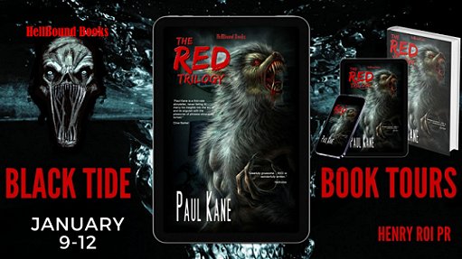 banner image for Hellbound Books, featuring The RED Trilogy by Paul Kane