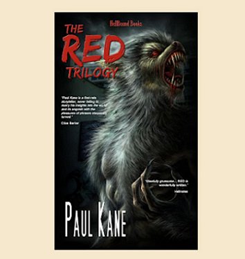 image of a copy of The RED Trilogy by  Paul Kane against a cream background
