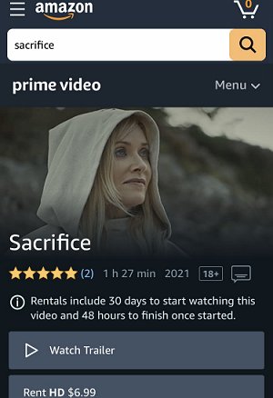 Screenshot: Sacrifice on Amazon Prime video