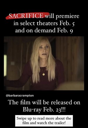 screenshot: Sacrifice will premiere on Feb 5 in select theaters, 9 on demand