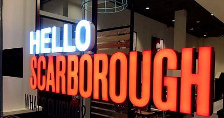 sign: Hello Scarborough