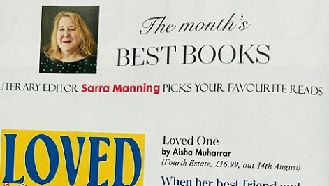 banner image showing the heading of the reviews section of Red magazine. Text reads: The Month's Best Books. Literary Editor Sarra Manning picks your favourite reads.