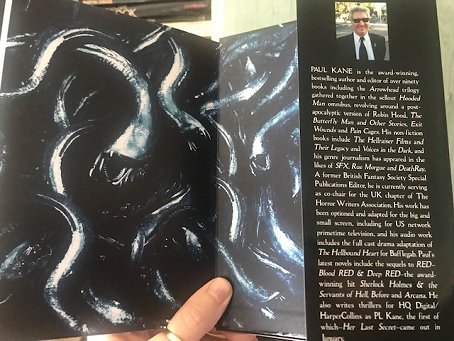Inside back cover and endpapers for limited edition of The Storm by Paul Kane