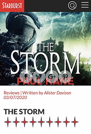 Starburst 9 star review of The Storm by Paul Kane
