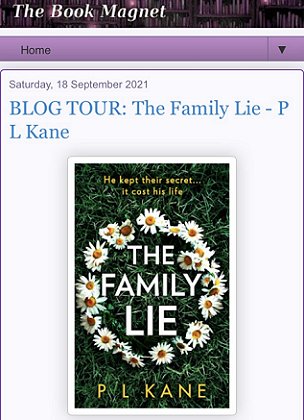Screenshot: The Book Magnet - blog tour: The Family Lie - P L Kane