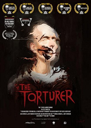 Gold laurels on The Torturer film poster