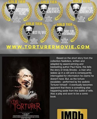 ImDb listing for The Torturer, showing gold laurels