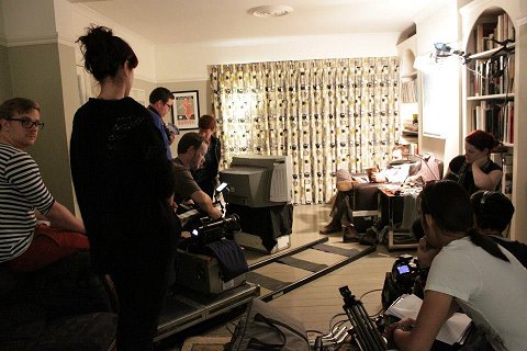 Scene from Wind Chimes being shot