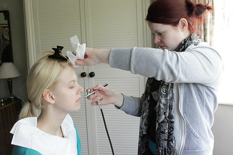 Anya being made up
