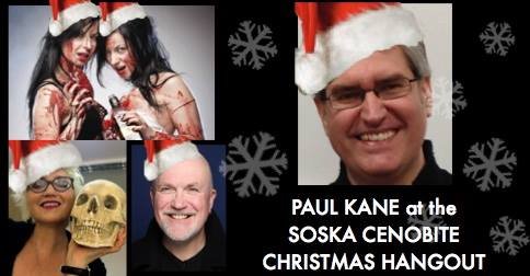 Paul Kane at the Soska Cenobite Christmas Hangout - with Nicholas Vince, Jen and Sylvia Soska, Barbie Wilde