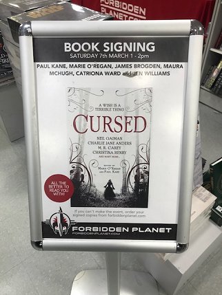 Advert: Cursed signing - Paul Kane, Marie O'Regan, James Brogden, Maura McHugh, Catriona Ward, Jen Williams