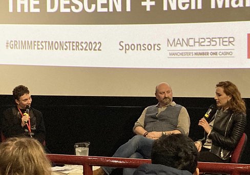 Neil Marshall and Charlotte Kirk