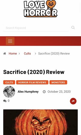 Love Horror review of Sacrifice image