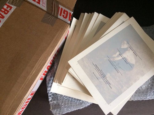 Signing sheets for Shadowcasting, by Paul Kane