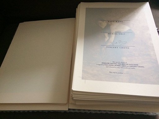 Signing sheets for Shadowcasting, by Paul Kane