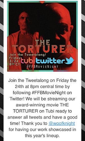 Screenshot: Tubi - Live Tweetalong of The Torturer