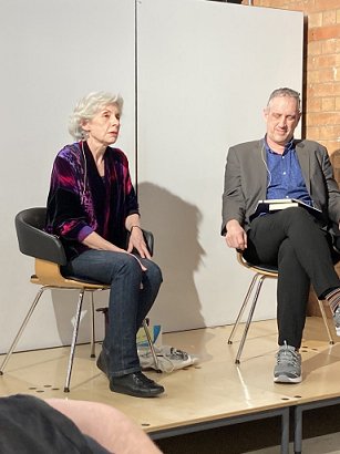 Michelle Paver and interviewer Mark Norman